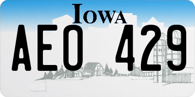 IA license plate AEO429