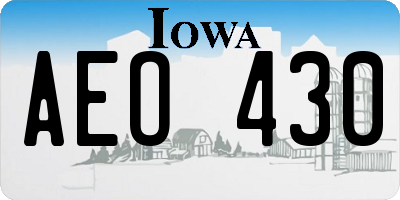 IA license plate AEO430