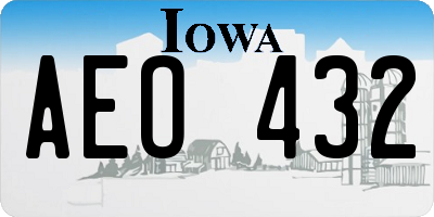 IA license plate AEO432