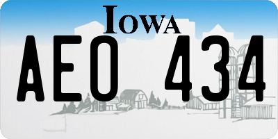 IA license plate AEO434