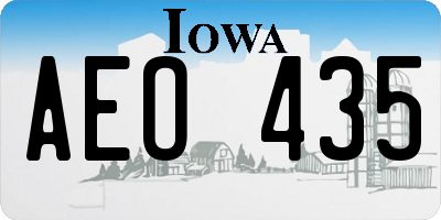 IA license plate AEO435