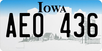 IA license plate AEO436