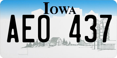 IA license plate AEO437