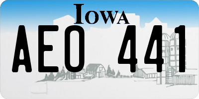 IA license plate AEO441