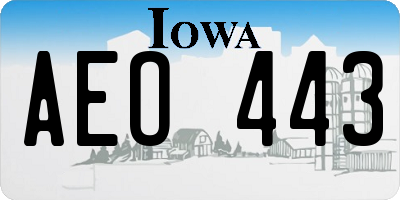 IA license plate AEO443