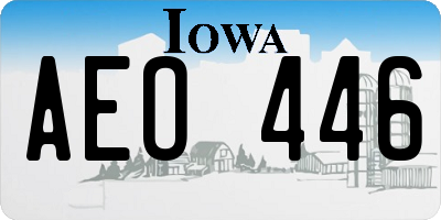 IA license plate AEO446