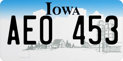 IA license plate AEO453