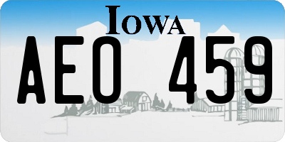 IA license plate AEO459