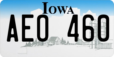 IA license plate AEO460