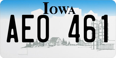IA license plate AEO461