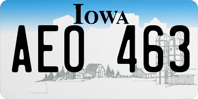 IA license plate AEO463