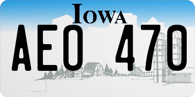 IA license plate AEO470