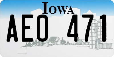 IA license plate AEO471