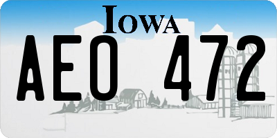 IA license plate AEO472