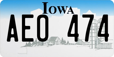 IA license plate AEO474