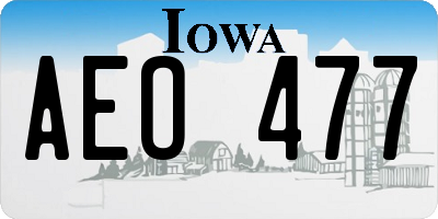 IA license plate AEO477