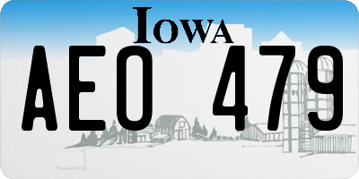 IA license plate AEO479