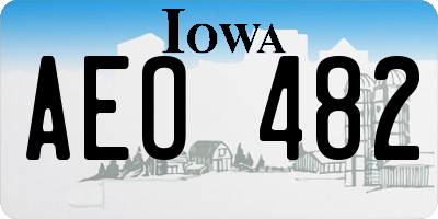 IA license plate AEO482