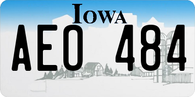IA license plate AEO484