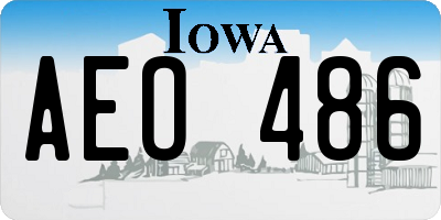 IA license plate AEO486