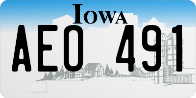 IA license plate AEO491