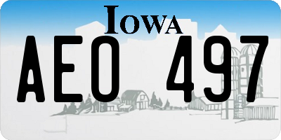 IA license plate AEO497