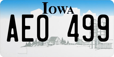 IA license plate AEO499