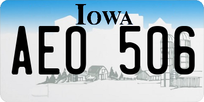 IA license plate AEO506