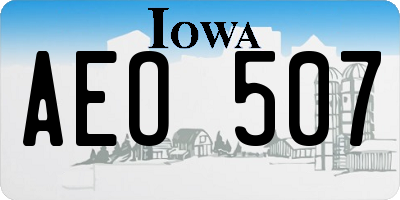IA license plate AEO507
