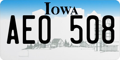 IA license plate AEO508