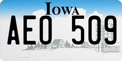 IA license plate AEO509