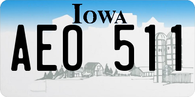 IA license plate AEO511