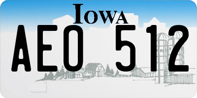 IA license plate AEO512
