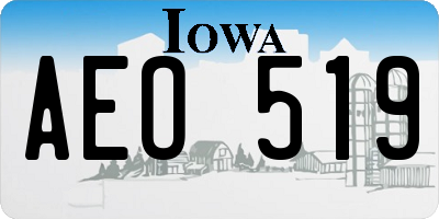 IA license plate AEO519