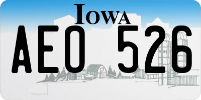 IA license plate AEO526