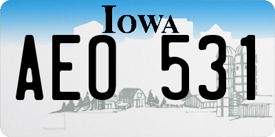 IA license plate AEO531