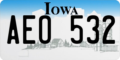 IA license plate AEO532