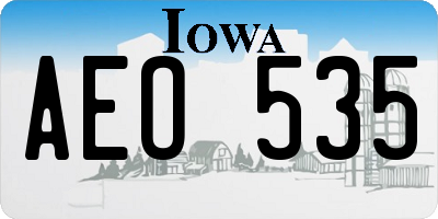 IA license plate AEO535