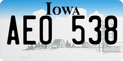 IA license plate AEO538