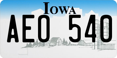 IA license plate AEO540