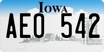 IA license plate AEO542
