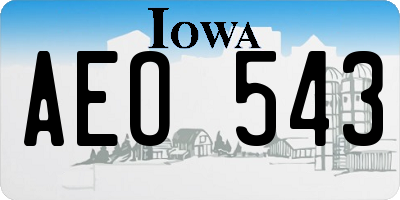 IA license plate AEO543