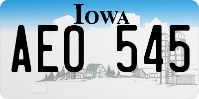 IA license plate AEO545