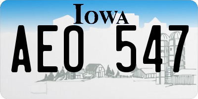 IA license plate AEO547