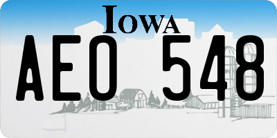 IA license plate AEO548