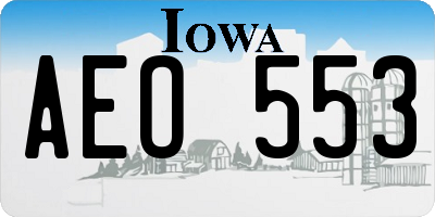 IA license plate AEO553
