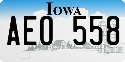 IA license plate AEO558
