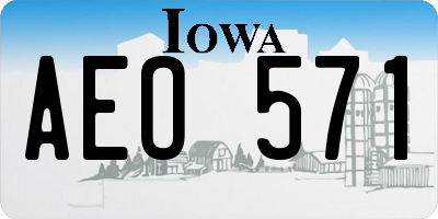 IA license plate AEO571