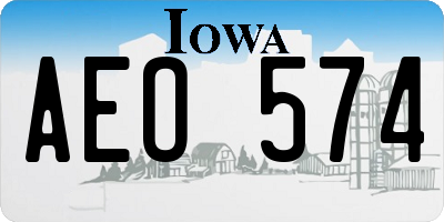 IA license plate AEO574