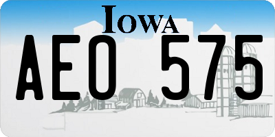 IA license plate AEO575